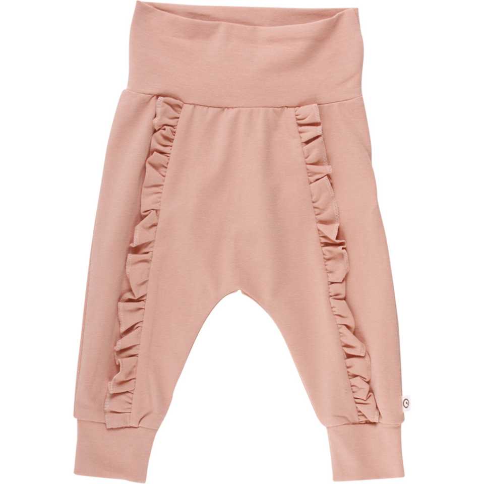 Pantaloni roz Cozy Me cu volane