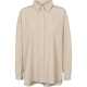 Cămașă oversized din poplin, cu mânecă lungă, bej deschis