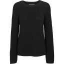 Pulover tricotat negru din bumbac organic, pentru femei