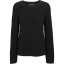 Pulover tricotat negru din bumbac organic, pentru femei
