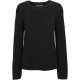 Pulover tricotat negru din bumbac organic, pentru femei