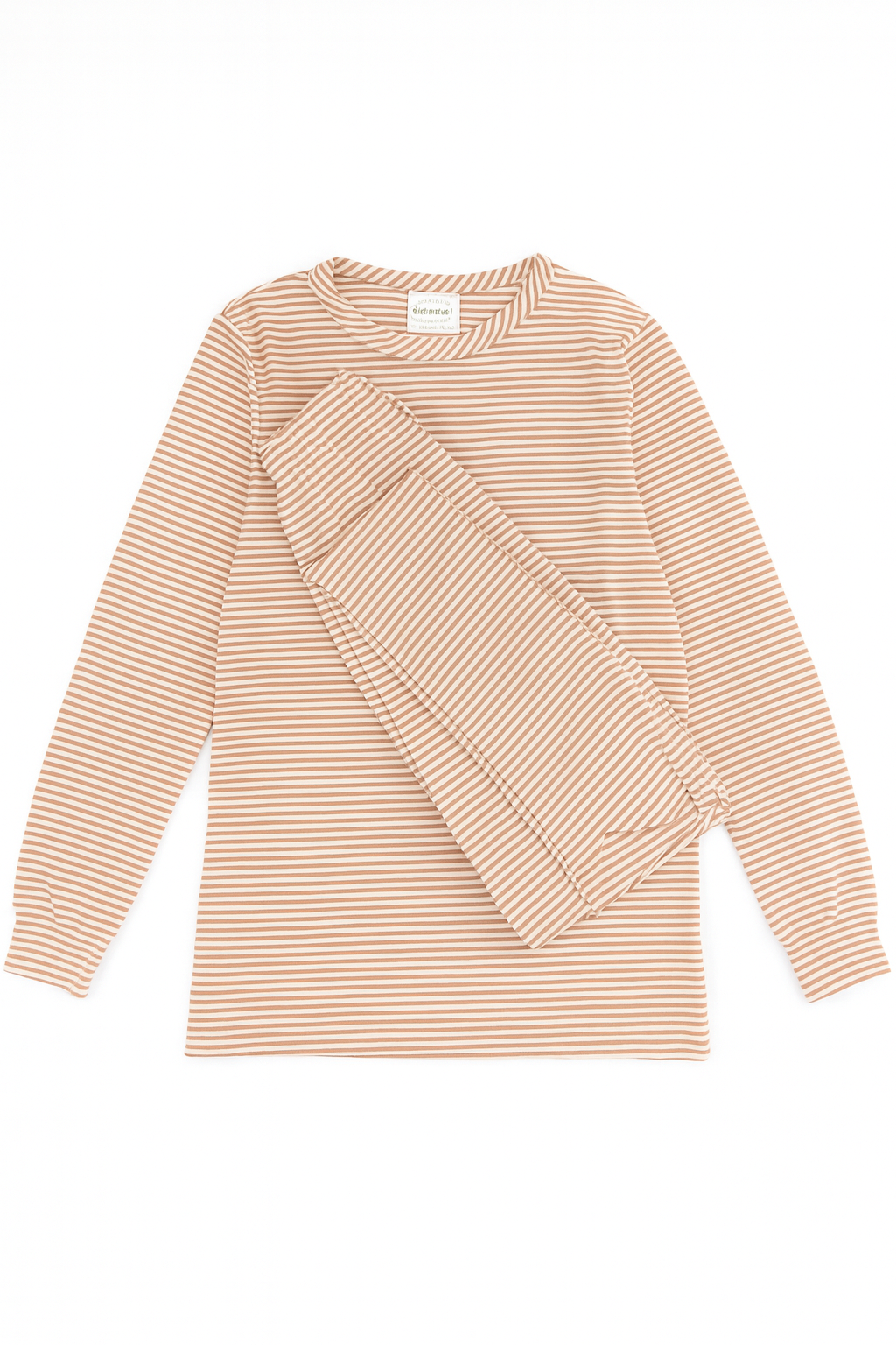 Pijamale în dungi bej