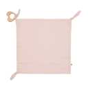 Mini păturică-jucărie de dentiție cu lemn roz