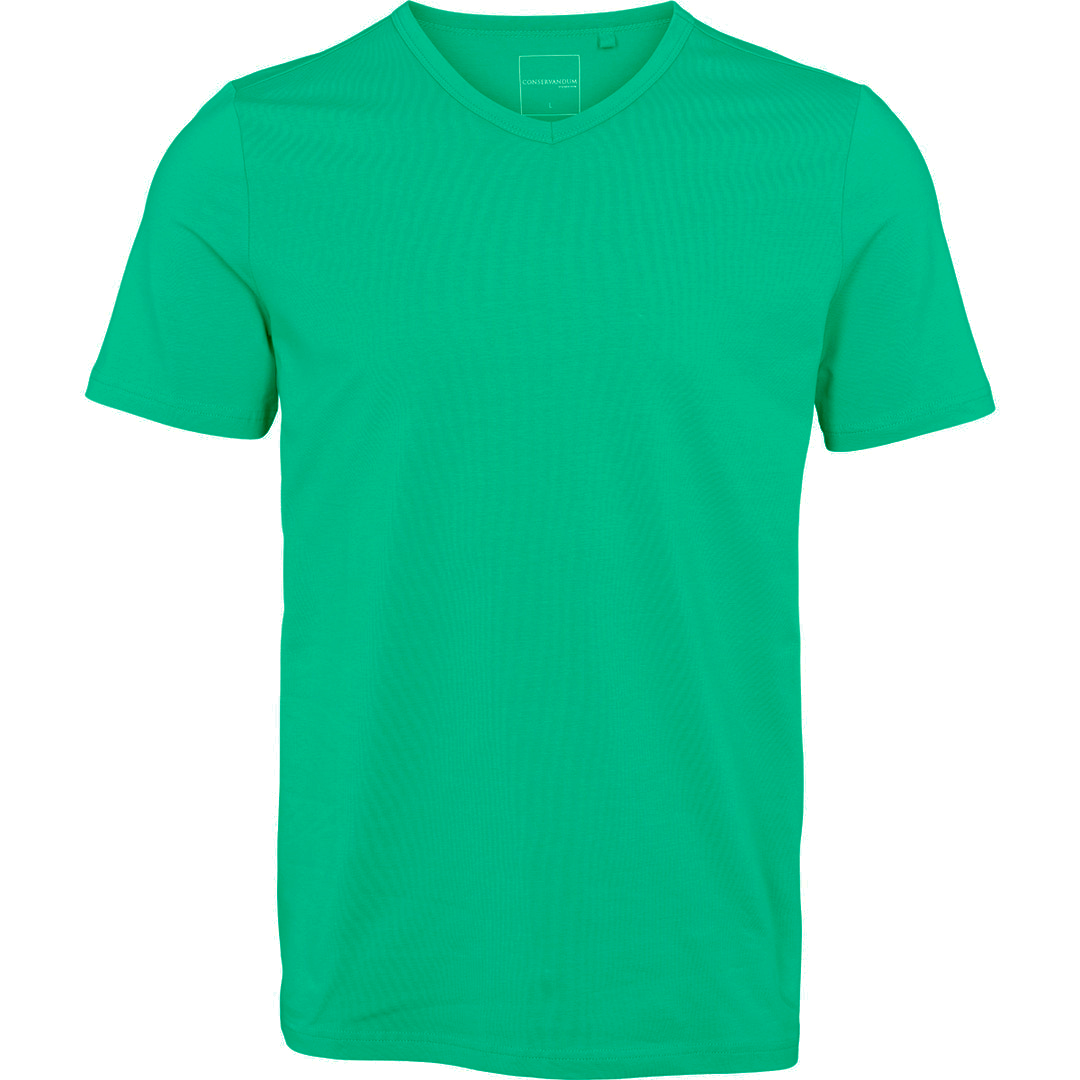 Tricou bărbați slim fit, cu decolteu în V, verde intens