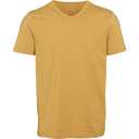 Tricou bărbați slim fit, cu decolteu în V, muștar