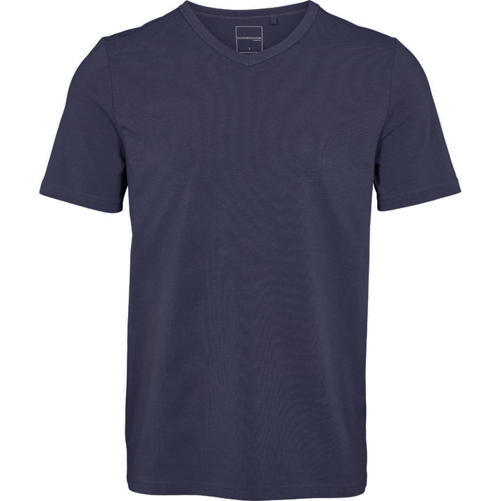 Tricou bărbați slim fit, cu decolteu în V, bleumarin