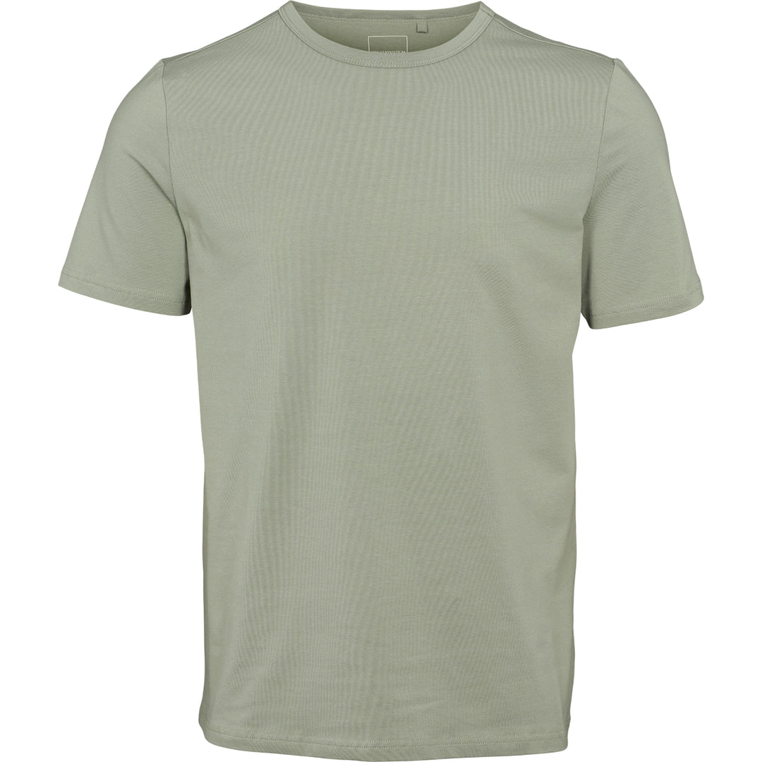 Tricou bărbați slim fit, cu guler rotund, verde prăfuit