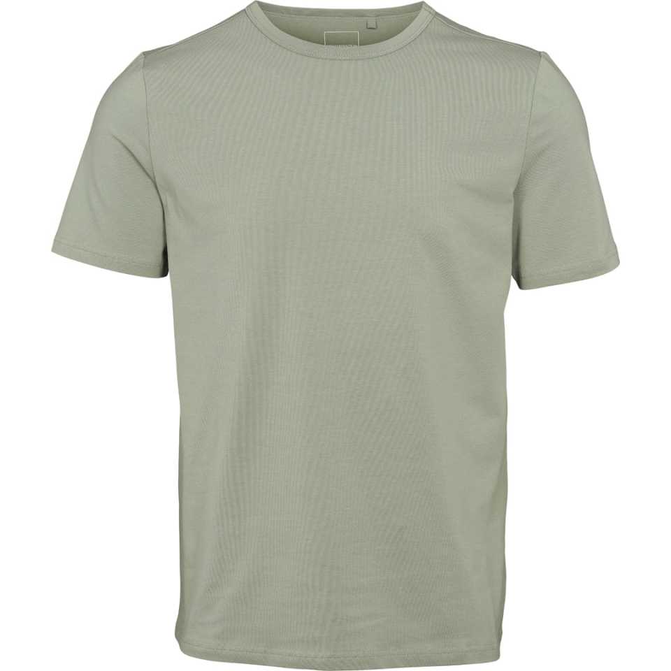 Tricou bărbați slim fit, cu guler rotund, verde prăfuit