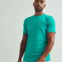 Tricou bărbați slim fit, cu guler rotund, verde smarald