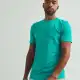 Tricou bărbați slim fit, cu guler rotund, verde smarald
