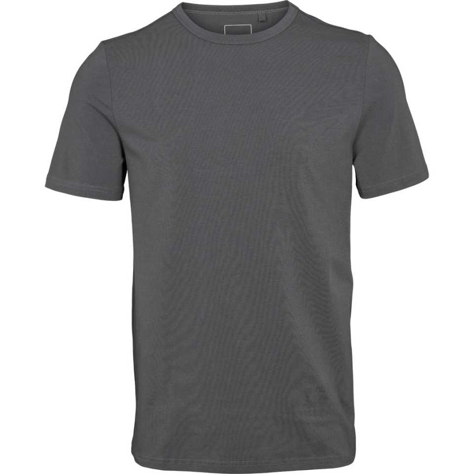 Tricou bărbați slim fit, cu guler rotund, gri închis