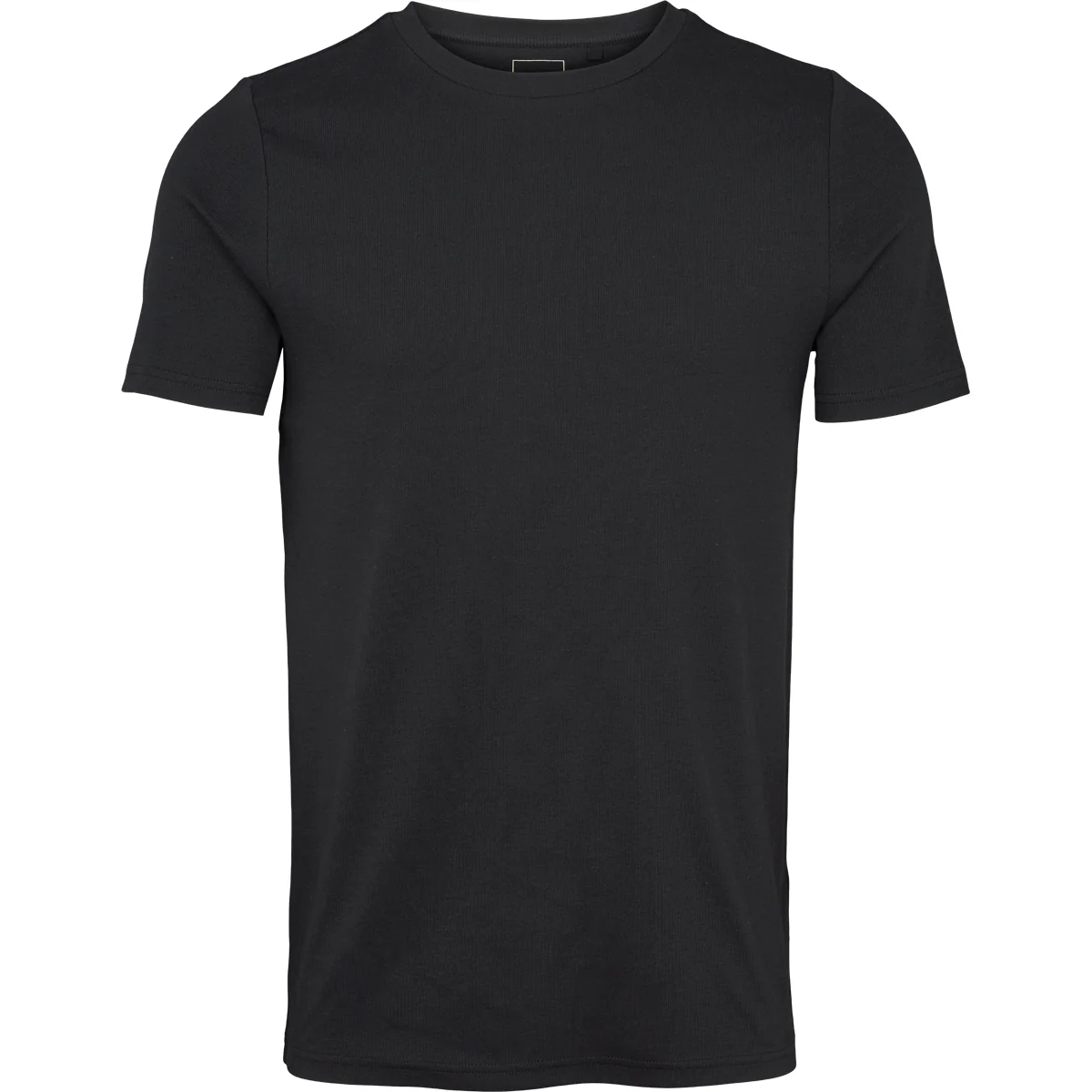 Tricou bărbați slim fit rib din bumbac organic, negru