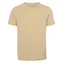 Tricou bărbați slim fit cu guler rotund, crem