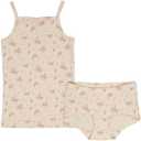 Set lenjerie hipster fete, pointelle, imprimeu floral roz