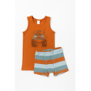 Set maieu și boxeri cu imprimeu camion