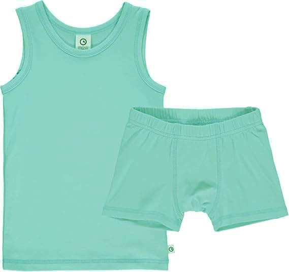 Set maieu și boxeri băieți mineral din bumbac organic