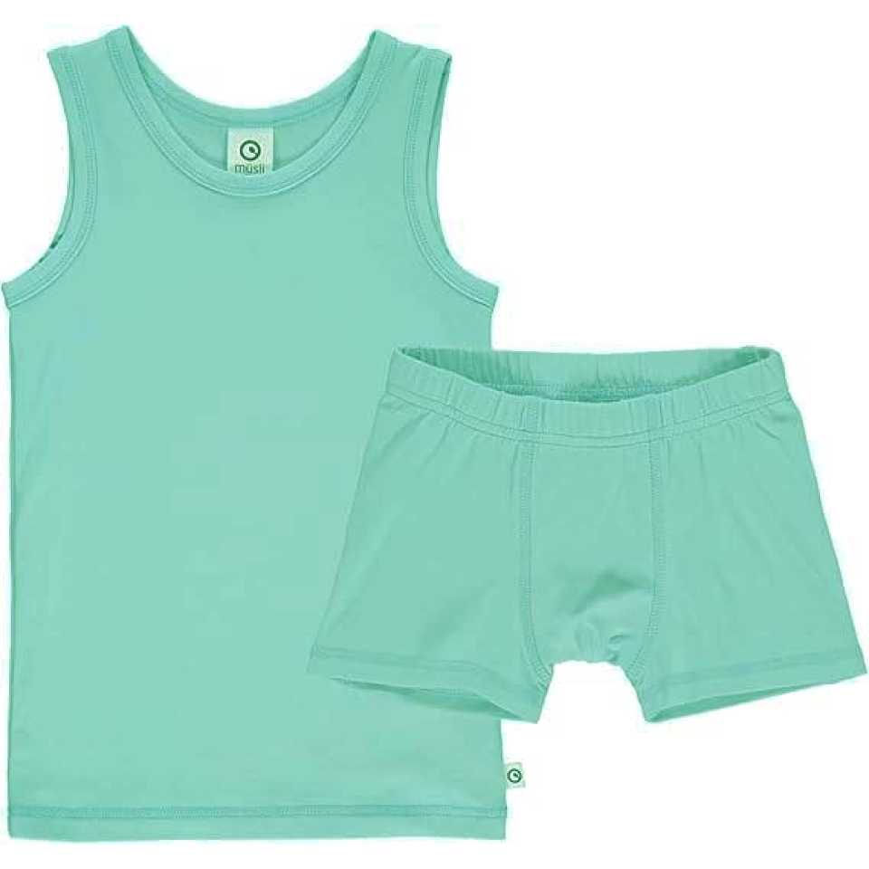 Set maieu și boxeri băieți mineral din bumbac organic