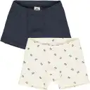 Set 2 boxeri băieți bleumarin din bumbac organic