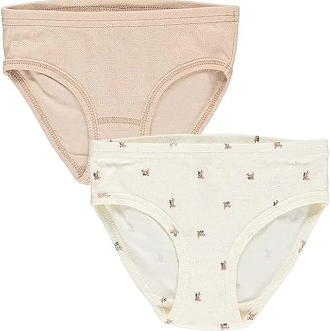 Set 2 chiloței fete roz pal din bumbac organic