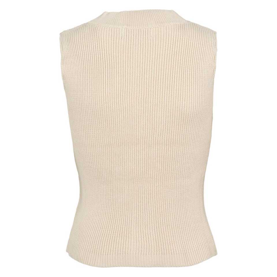 Vestă tricotată din bumbac organic, crem