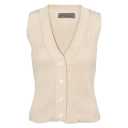 Vestă tricotată din bumbac organic, crem