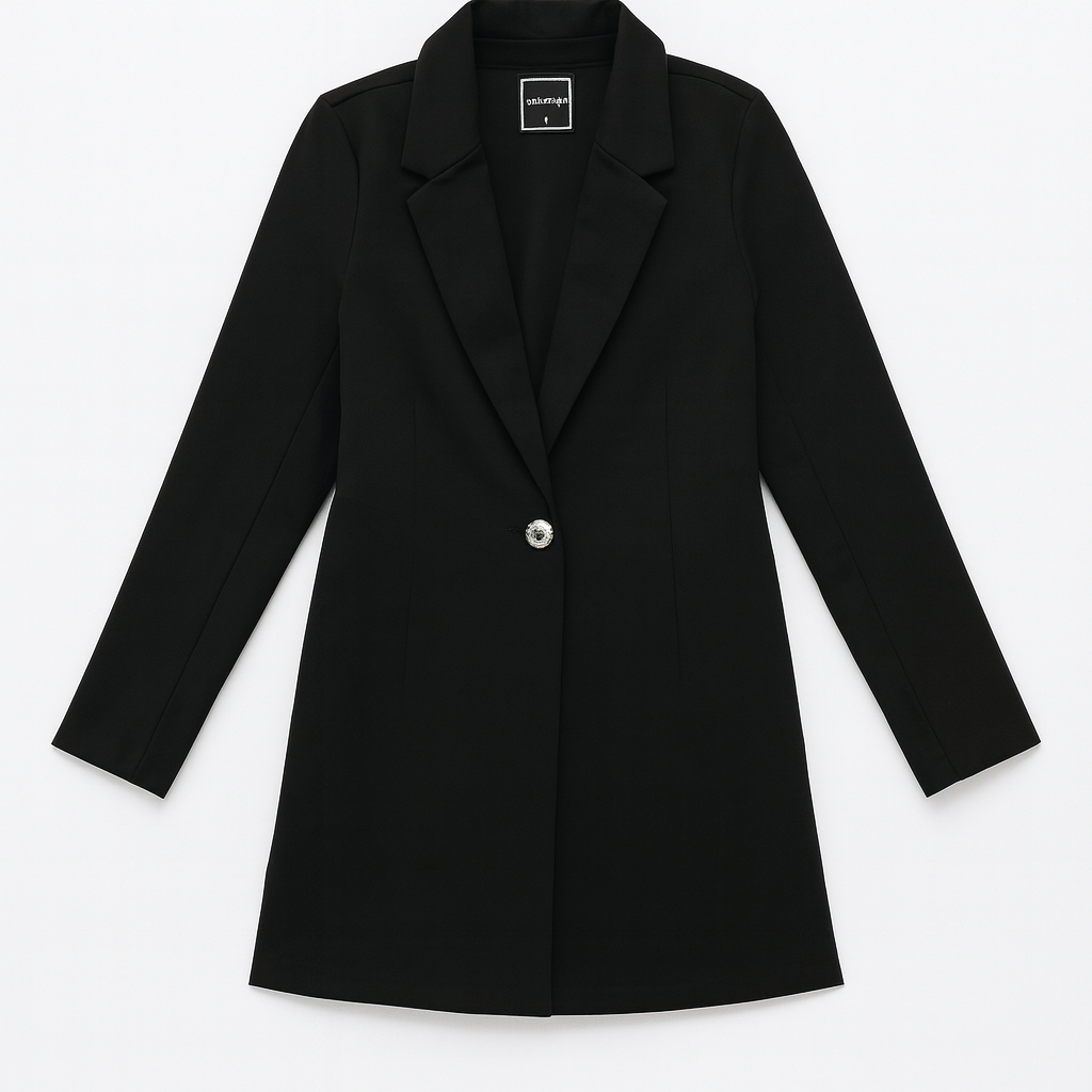 Sacou negru din jerseu pentru femei