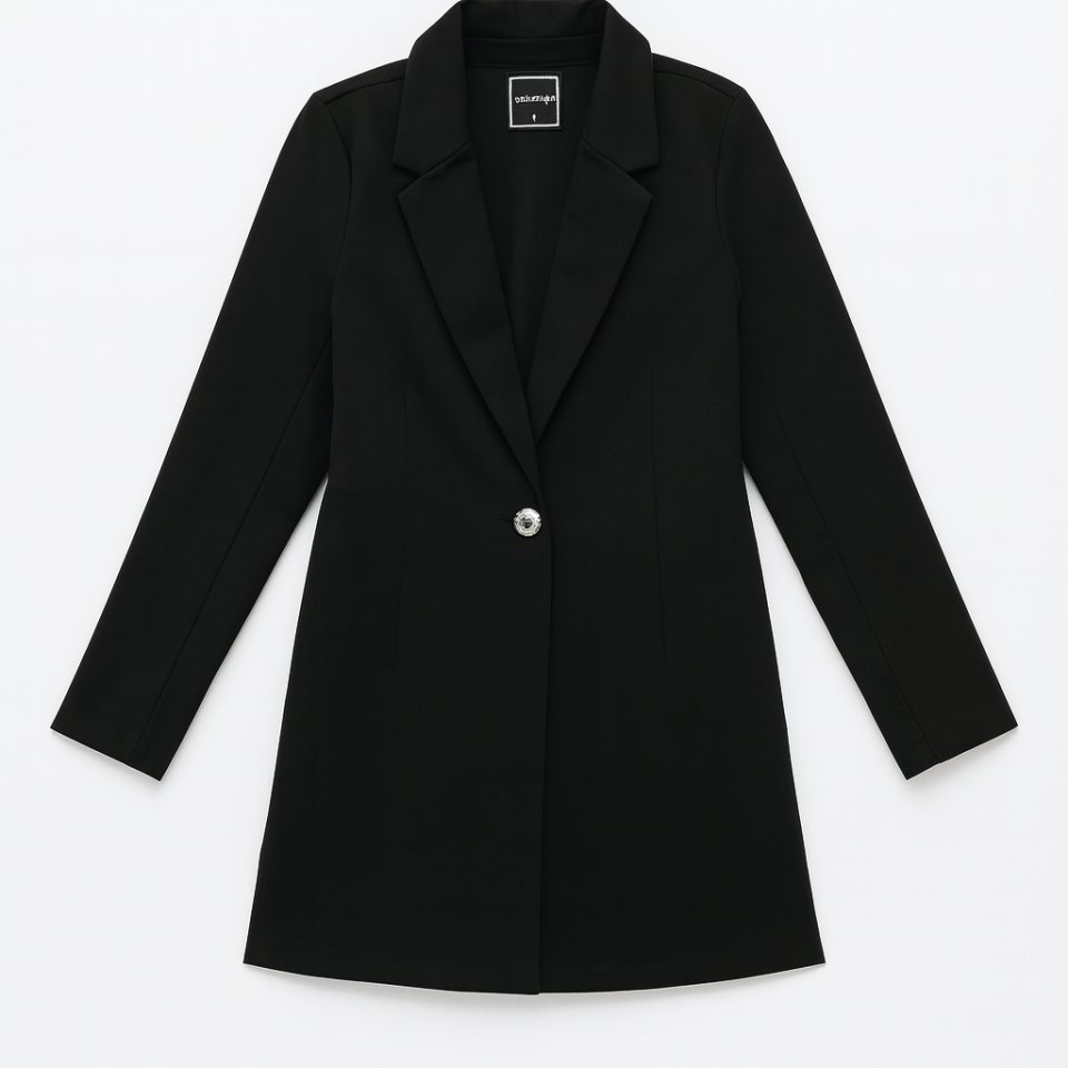 Sacou negru din jerseu pentru femei