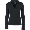 Bluză neagră din Tencel cu mânecă lungă și șliț