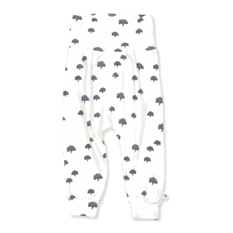 Pantaloni albi cu imprimeu păpădii