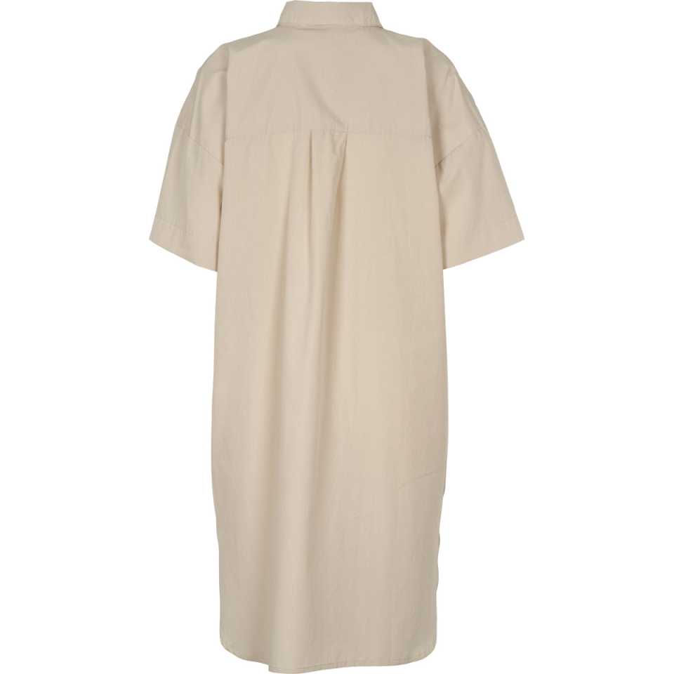Rochie tip cămașă din poplin cu mânecă scurtă, crem
