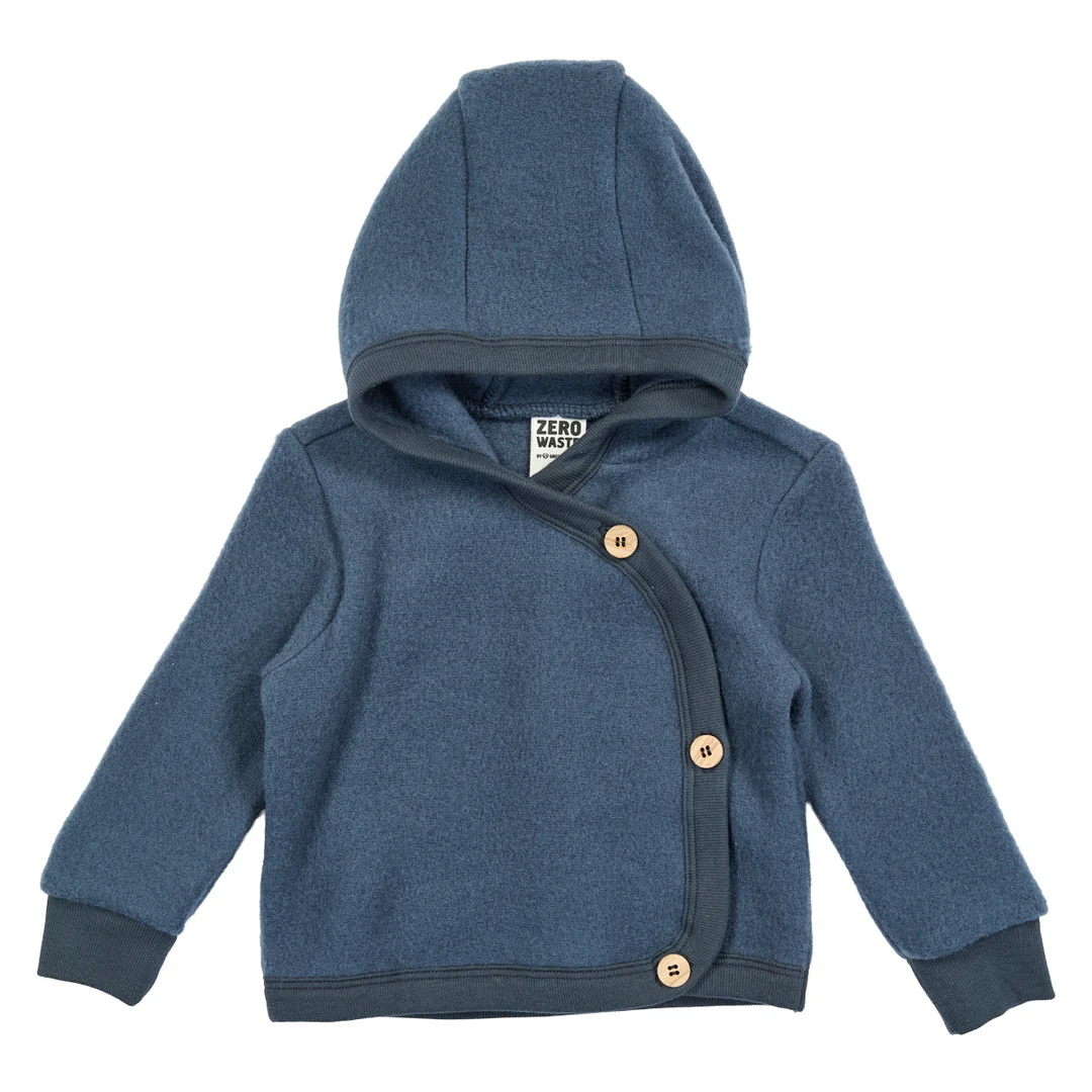 Jachetă fleece lână merinos bebe – Indigo