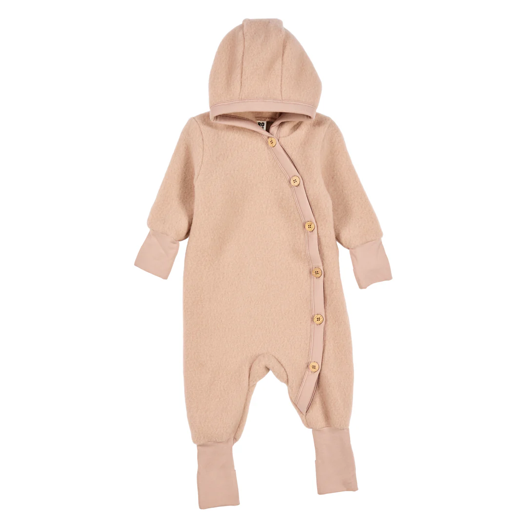 Salopetă fleece lână merinos – spa rose