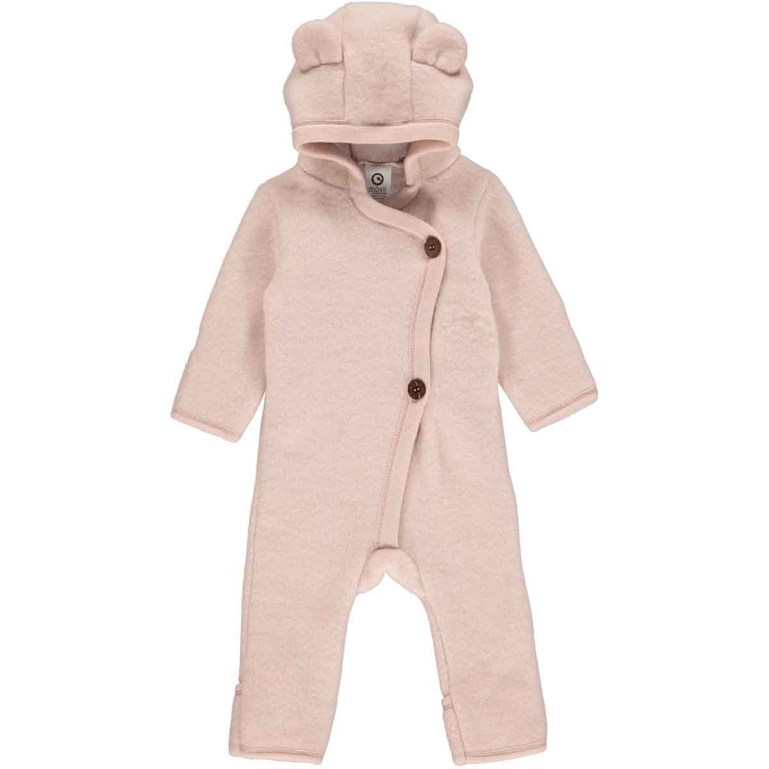 Combinezon lână fleece organică spa rose – bebeluși