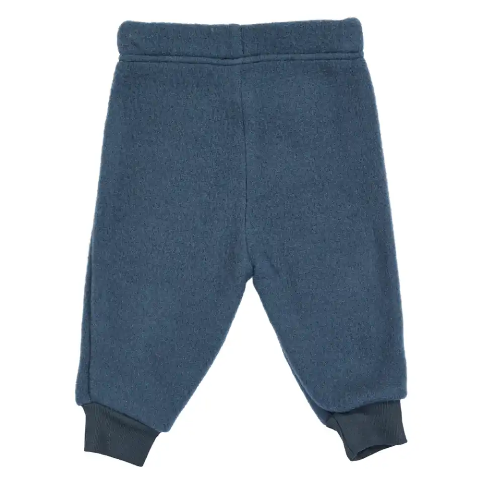 Pantaloni fleece din lână merinos – mood indigo