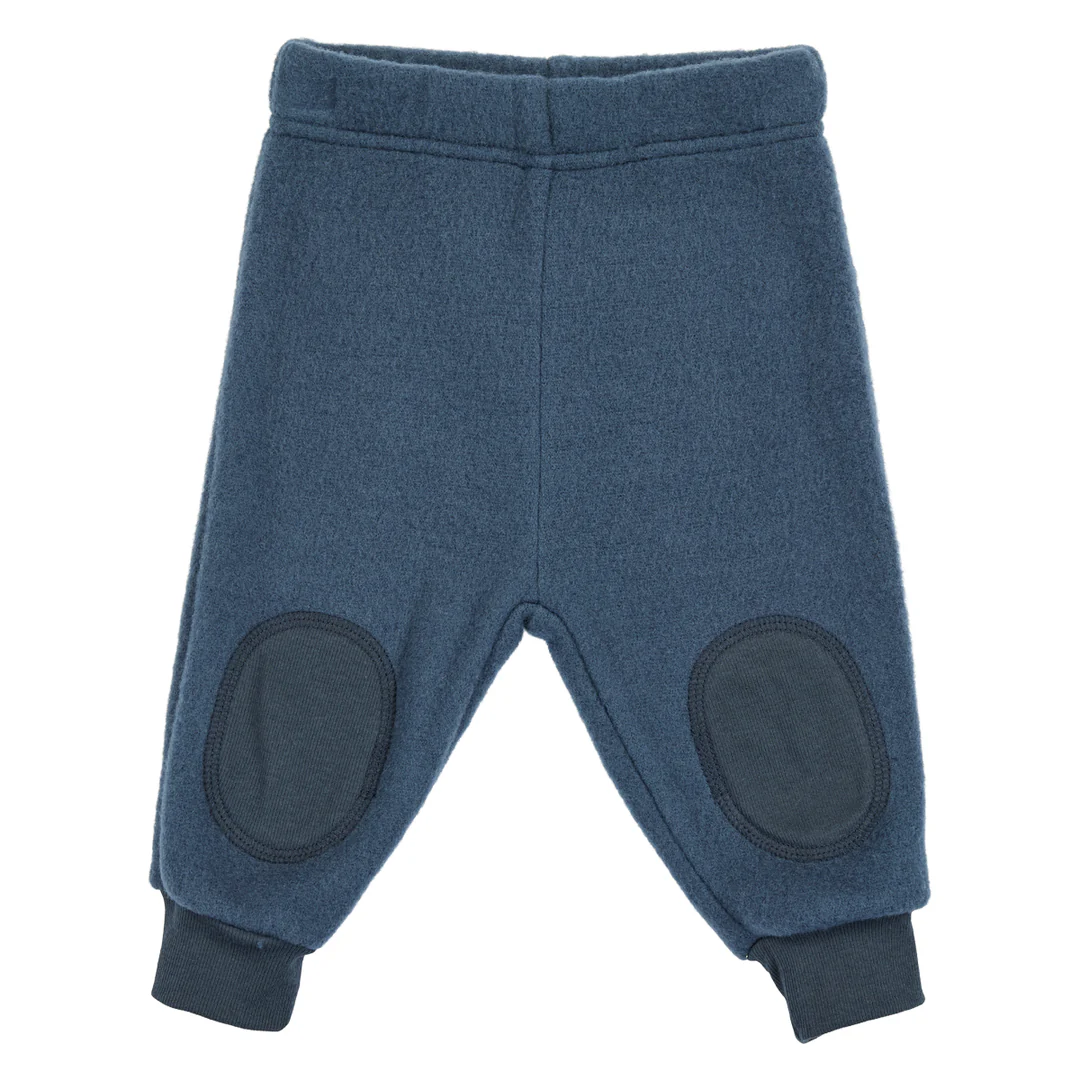 Pantaloni fleece din lână merinos – mood indigo