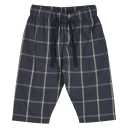 Pantaloni bleumarin cu carouri bej