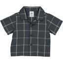 Cămașă cu mânecă scurta bleumarin și carouri bej