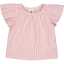 Tricou creponat crem cu dungulițe roz