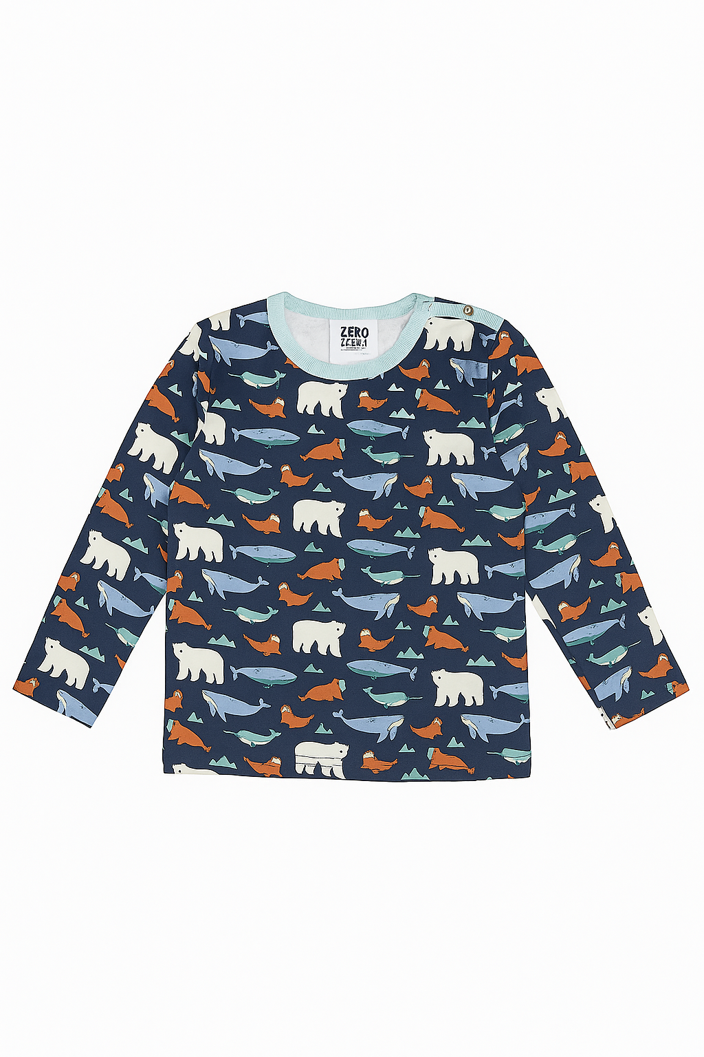 Bluză din bumbac organic, cu imprimeu animăluțe arctice