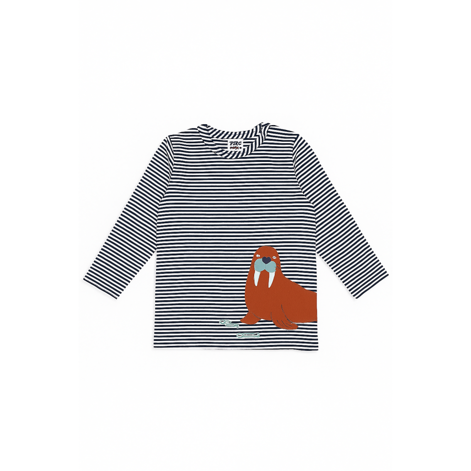 Bluză din bumbac organic, cu imprimeu morsă