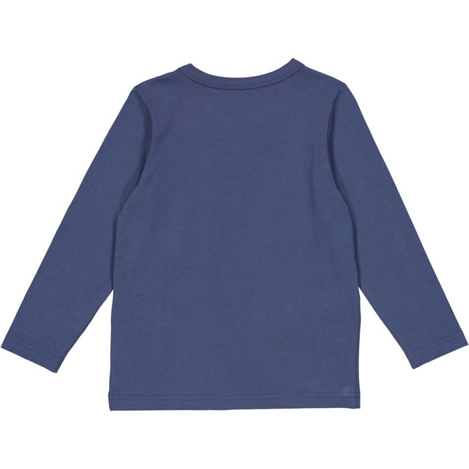 Bluză indigo cu print personaj pufos