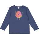 Bluză indigo cu print personaj pufos