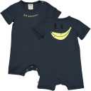 Salopetă scurtă bleumarin cu imprimeu banană