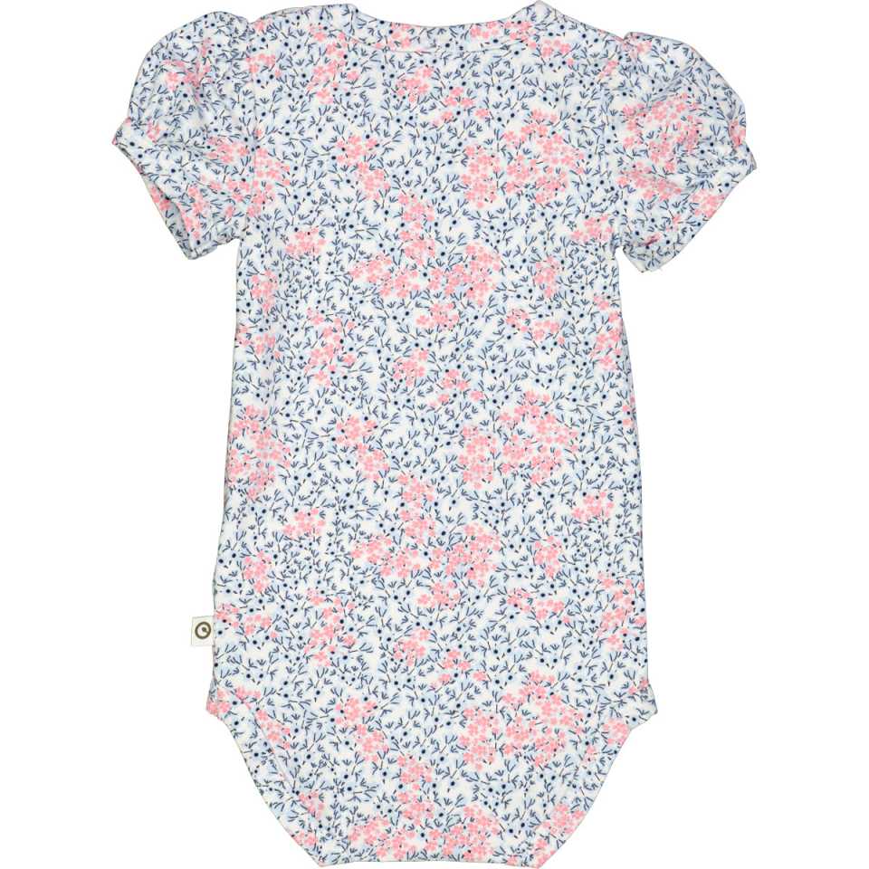 Body crem cu mânecă scurtă și imprimeu floral