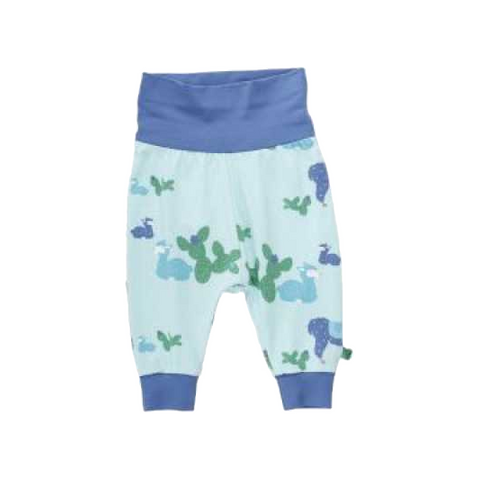 Pantaloni bleu ciel cu imprimeu lame