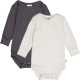 Set două body-uri cu mânecă lungă, crem și grafit