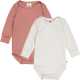 Set două body-uri cu mânecă lungă, crem și roz pudrat