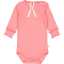 Body roz cu volănașe la mâneci, din bumbac organic