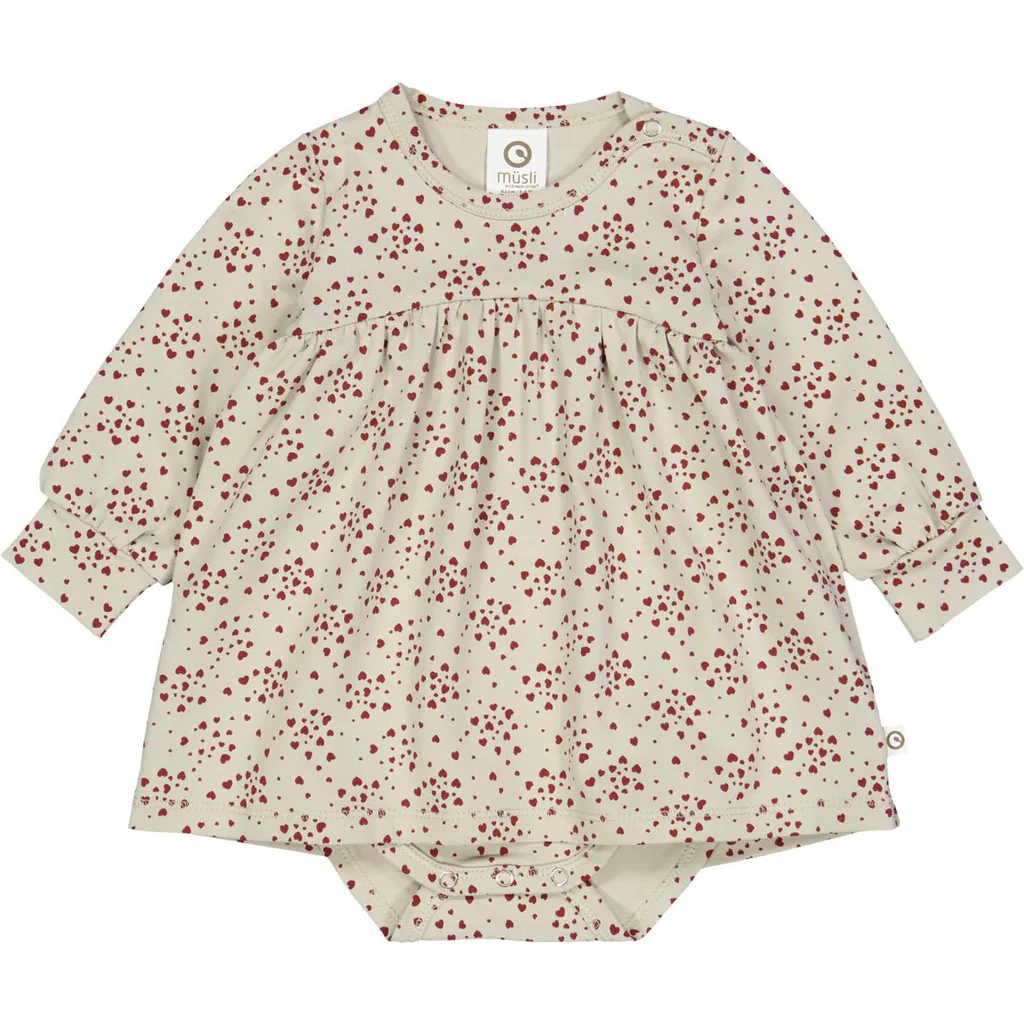 Body rochiță cu imprimeu inimioare