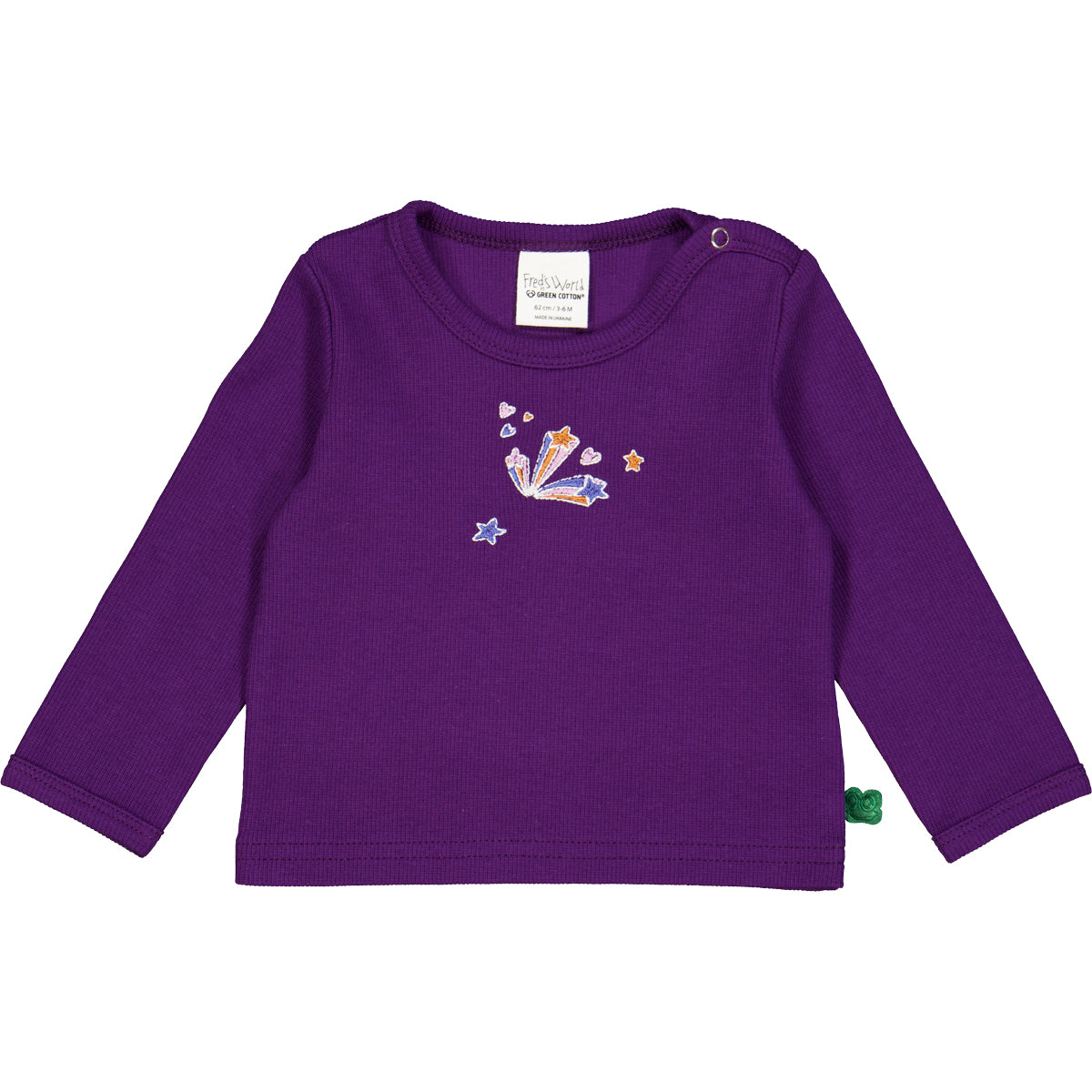 Bluză rib mov cu stele